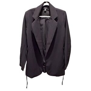 Athleta Endless Primatwill Blazer Jacket Minimalist Open Stretch Black Sz 8